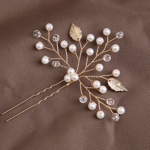 Pack of 2 Hand Beaded Bridal Hair Pins Wedding Hair Pins - Picture 2 of 2